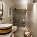 Bathroom with wooden sink