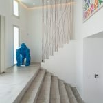 high-end art in the stairs