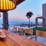 Shaded outdoor dining area