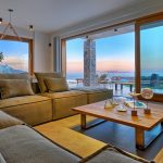 Living room with access to the outdoor deck