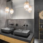 En-suite bathroom with black marble