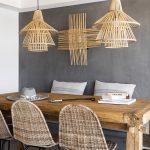 Wooden dining table with contemporary design