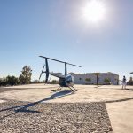 Helicopter transfer in the private helipad