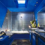 Bathroom with blue marbles