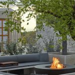 Lounge area by the fireplace