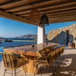 Exterior dining area of the villa Mati