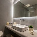 luxurious bathroom with grey marble