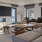 Living area with wooden details