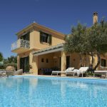 Pool and villa outdoor deck in Lefkada