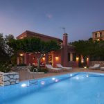 Villa in Lefkada with night lighting