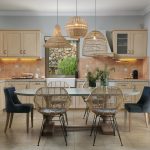 Dining table in the kitchen of villa Levanda