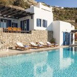 pool and sun loungers at villa Athena