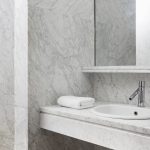 Bathroom with marble sink