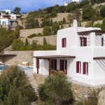 Panoramic view of the luxury villa in Mykonos