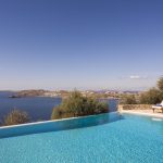 Infinity pool with sea view in mykonos