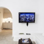 Smart TV in the living area of villa Iris