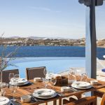 Time for breakfast by the pool of the luxury villa Ambrosia