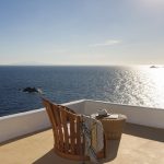 Private balcony with spectacular view to the Aegean Sea