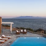 pool and sea view during sunset
