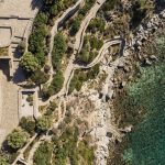 drone view of the villa in mykonos