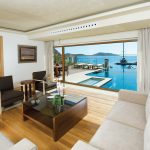 Luxury living room of villa in Elounda in Crete