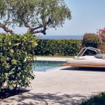 view of the pool and the garden at villa Marietta I