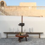 Outdoor sitting area of the villa in Akrotiri