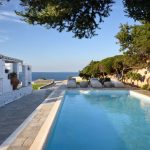 Pool overlooking at the sea in Paros