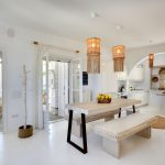 Indoor dining area with modern furniture