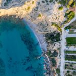 Panoramic photo of the beachfront villa in Paros