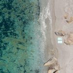 panoramic view of the private beach at villa Thalassa