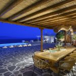 outdoor night dining at villa Zeus