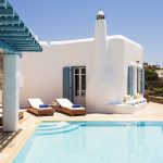 pool and sun loungers at Villa Hope