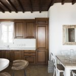Indoor kitchen with wooden elements