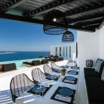 Dining with view of Nammos and Psarou beach