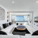 living space with black and white colours