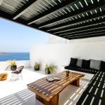 private terrace with spectacular Myconian sea view