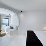Master bedroom with private terrace in Psarou