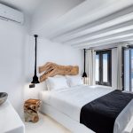 luxury bedroom with wooden details