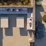 Lounge area in the pool deck of villa in Mykonos