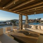 Outdoor dining area at the luxury villa in Mykonos