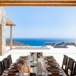 Outdoor Dining with pool and sea view