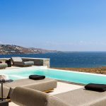 Sun loungers and Aegean view