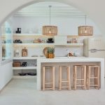 Breakfast bar in the kitchen of villa in Mykonos