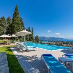 Pool and sea view at Corfu villa