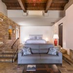 master suite with lounge at the pool villa in Corfu