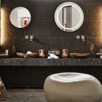 luxury bathroom with double sink at Villa Apocalypsis