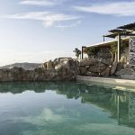 private pool at the estate in Mykonos for 69 guests