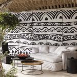 black & white in the outdoor lounge