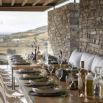 Private dining under the pergola